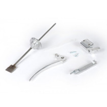 Brake Master Cylinder Set Incl. Lever And Gas Pipe Motorino Diavolo, Hidden Mounting Below Steering Head Cover  Silver