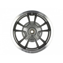 Wheel Rim, Rear, Anthracite Silver Edge Piaggio 3.0012 Inch, Ø Brake Drum = 110mm