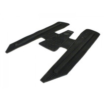 Floor Mat Nisa Without Footboard Stripes On Frame Tunnel   Black