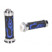 Handlebar Rubber Grip Set 101 Octane Custom Flame Blue