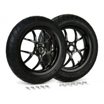Complete Wheel Set (front+rear Incl. Mounting Kit) BGM Pro Sport 13 Inch  Black Glossy