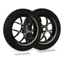 Complete Wheel Set (front+rear Incl. Mounting Kit) BGM Pro Sport 13 Inch  Black Glossy