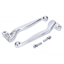 Clutch And Brake Lever Set Alu Anodized, Silver Color 101 Octane