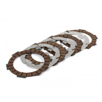Clutch Friction Plate Set Incl. Steel Plates Fabbri Racing Fb 36, Fb 24 Evo (cork Padings+ Duralumin Discs)  4 Discs
