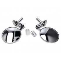 Handle Bar End Mirror Set Cnc 101 Octane Chromed Round