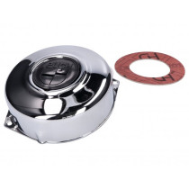Engine Ignition Cover / Alternator Cover Chromed, Black Puch Logo 101 Octane