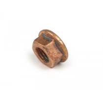 Nut With Flange Similar To Din 6923- M8 (secure Nut)  Copper (used For Downpipe Vespa Px 2011)