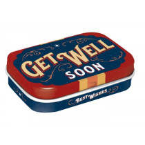 Pillbox Nostalgic Art "get Well Soon"  4x6x2cm