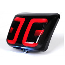 Tail Light Tinted, Bezel Glossy Black Power 1