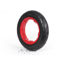 Wheel Assembly (tyre Mounted On Rim Ready To Drive) Heidenau K80sr, Tubeless, Vespa Smallframe V50, Pv, Et3, Pk 3.00  10 Inch Tl 50m (reinforced)  Wheel Assemblyrim BGM Pro 2.1010 Aluminium Red