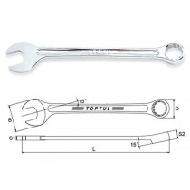 Spanner, 15° Offset Combination Openended Ring Wrench Set Toptul Hiperformance 10mm