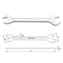 Spanner, Double Openended Wrench Toptul 8x9mm Slimline Used For Mounting Clamp Nipple Gearshift Button Vespa