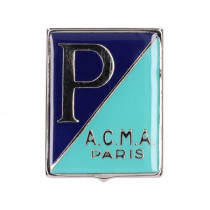 Badge Horn Cover Premium Piaggio A.c.m.a. Paris Rectangle  Vespa Acma  Clamp Fixing
