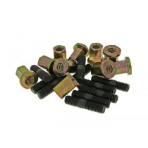 Exhaust Stud Bolt Set Naraku M8 Thread Incl. Nuts (20mm Length)  10 Pcs Each