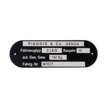 Nameplate Oem Quality Piaggio & Co Ciao *m7e3t*