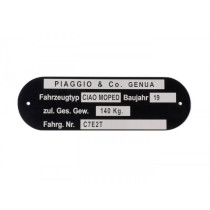 Nameplate Oem Quality Piaggio & Co Ciao Moped *c7e2t*