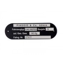 Nameplate Oem Quality Piaggio & Co Ciao Moped *c7v1t*
