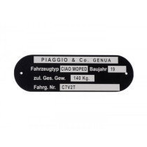 Nameplate Oem Quality Piaggio & Co Ciao Moped *c7v2t*