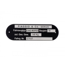 Nameplate Oem Quality Piaggio & Co Ciao Moped *c7v3t*