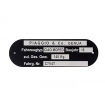 Nameplate Oem Quality Piaggio & Co Ciao Moped *c7v4t*