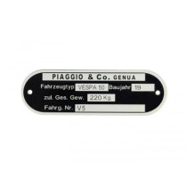 Vehicle Id Number Plate Oem Quality  Vespa 50 V5