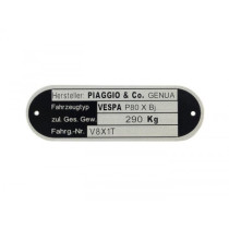 Vehicle Id Number Plate Oem Quality  Vespa P80 X V8x1t