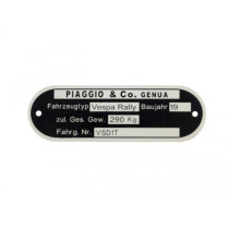 Vehicle Id Number Plate Oem Quality  Vespa Rally Vsd1t