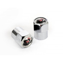 Valve Caps Malossi White With Lion Head Logo