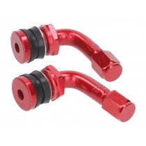 Tire Valve Set 101 Octane 90° Bent  Red
