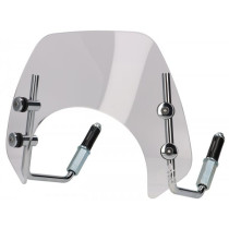 Flyscreen With Chromed Brackets Moto Nostra, W=293mm, H=101mm Vespa Gts 125300cc Hpe Keyless (2023-)  Colourless