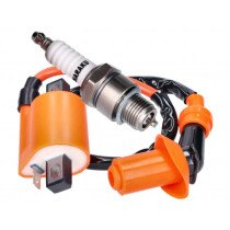 Ignition Upgrade Kit Naraku High Output 1pin Ignition Coil And Spark Plug Iridium Short Thread For Minarelli 2stroke Horizontal, Upright Ac, Lc