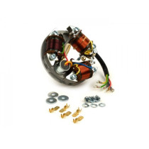 Ignition Vespa Stator (point Set Ignition, 5 Cables, 6v, 3 Coils, Long Point Set, W/o Indicators)
